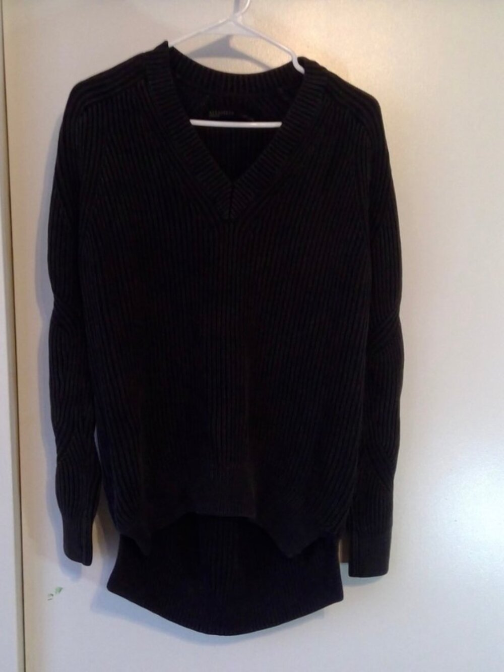All Saints Black V Neck Sweater Medium